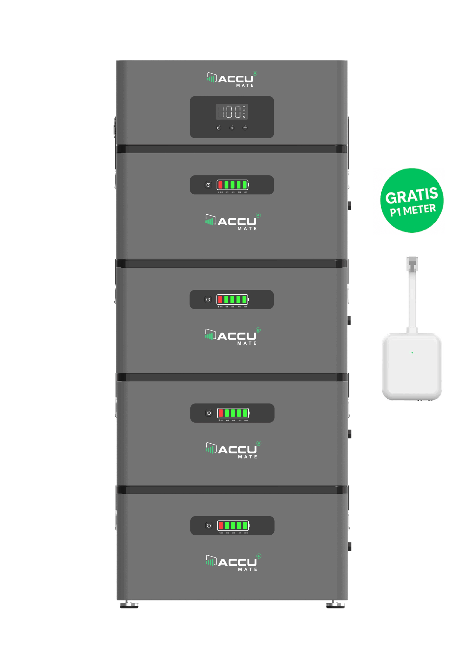 AccuMate plug in inverter + 4 x batterij (9.6KWh opslag)