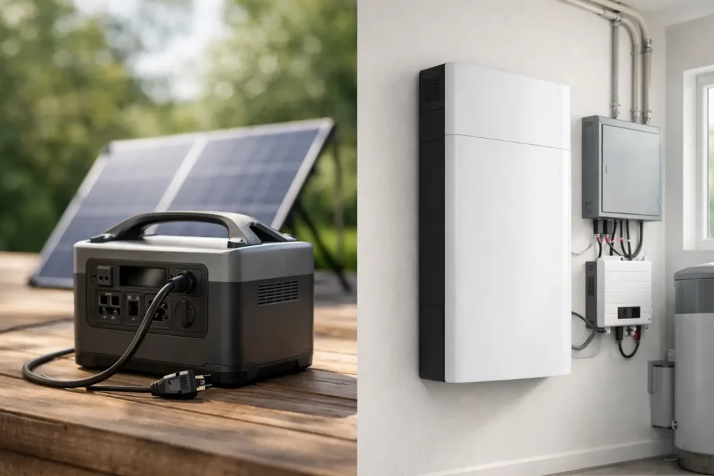 Stekkerbatterij versus vaste thuisbatterij